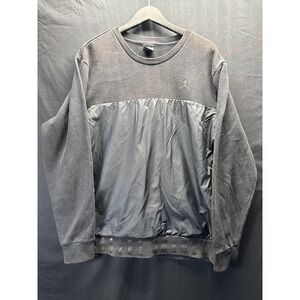 Jordan Sweatshirt Mens XL Black Woven Panel Fleece Pullover Jumpman Athletic